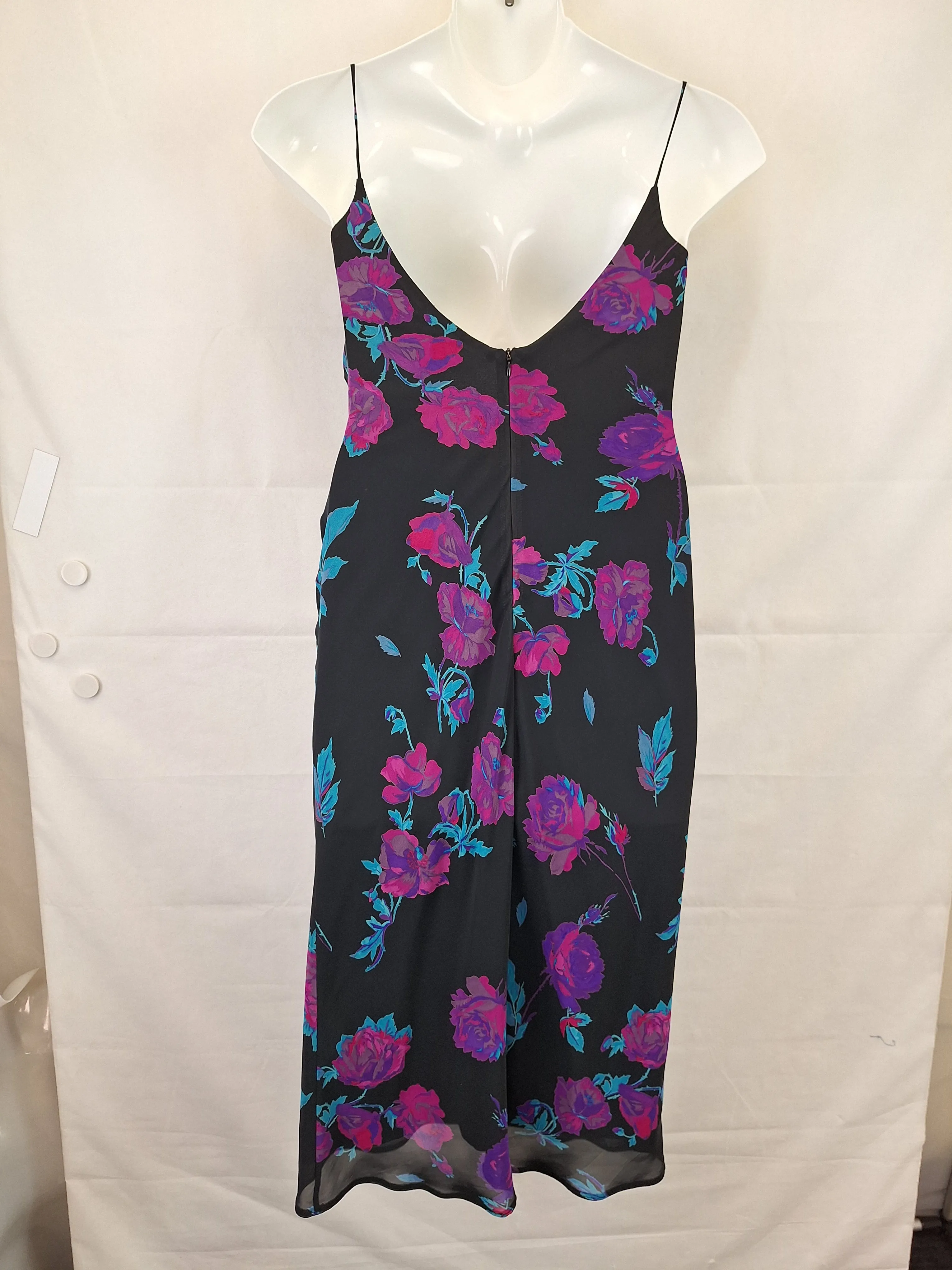 Assorted Brands Romantic Floral Cocktail Midi Dress Size 12