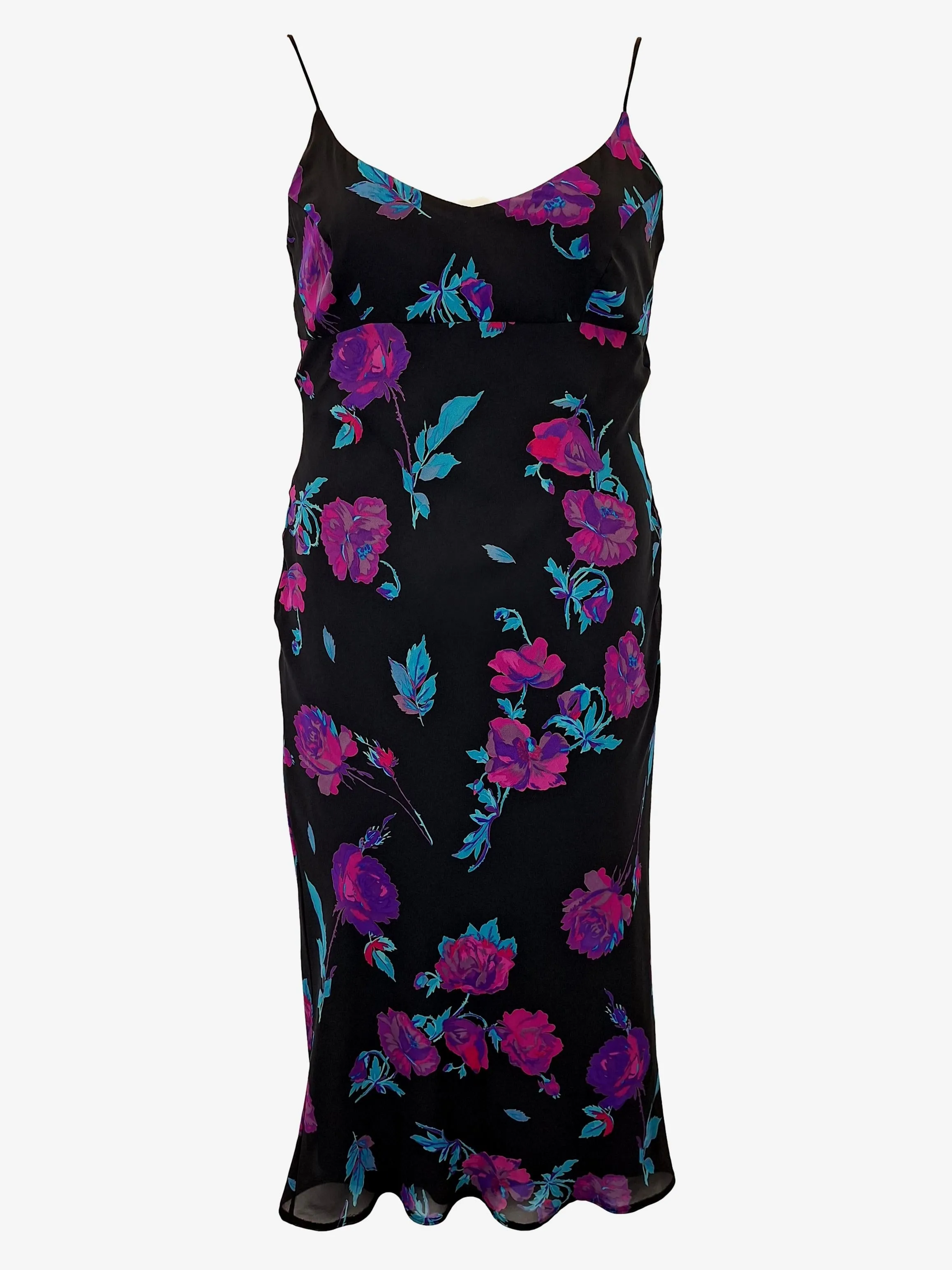 Assorted Brands Romantic Floral Cocktail Midi Dress Size 12