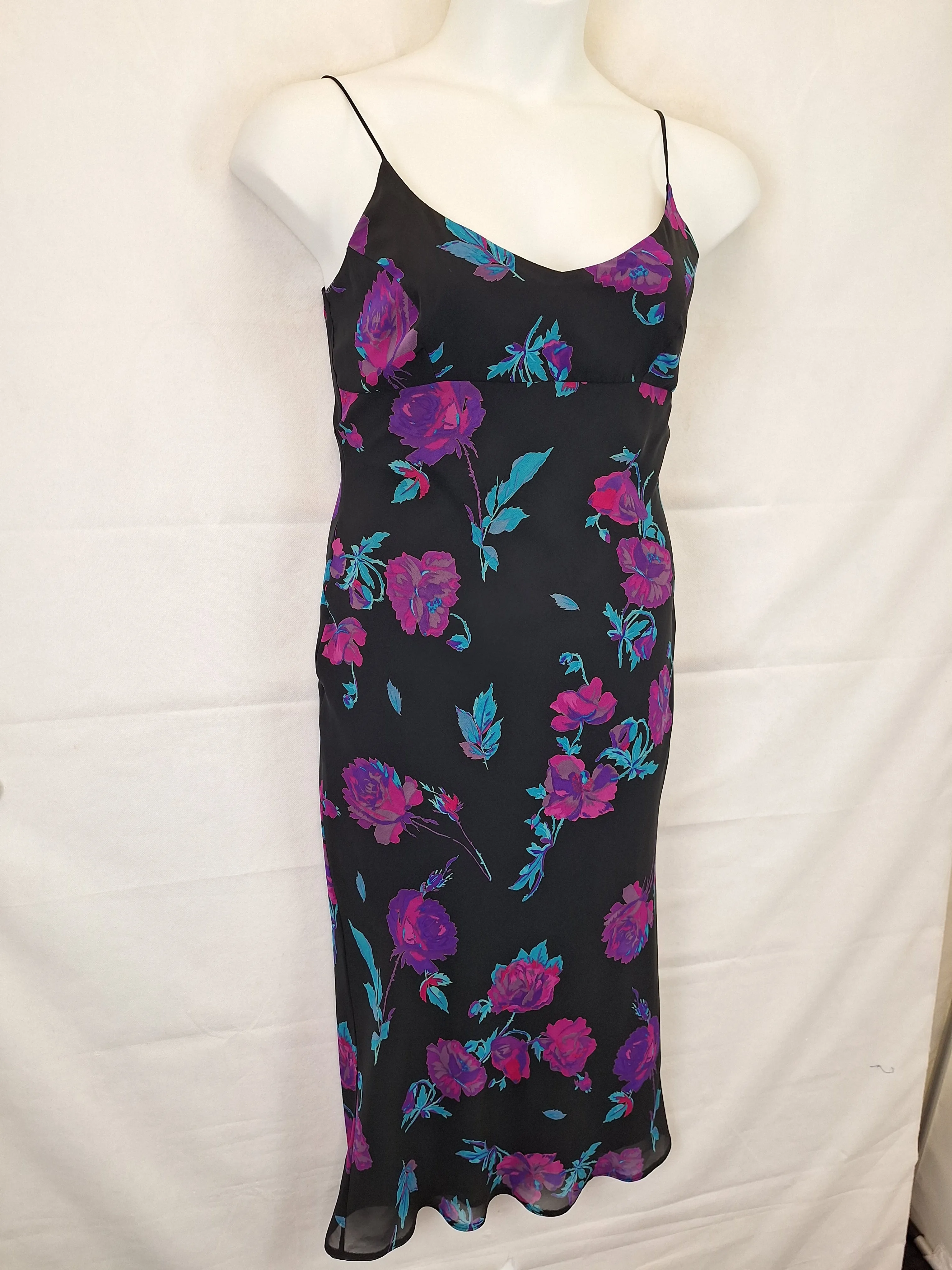 Assorted Brands Romantic Floral Cocktail Midi Dress Size 12