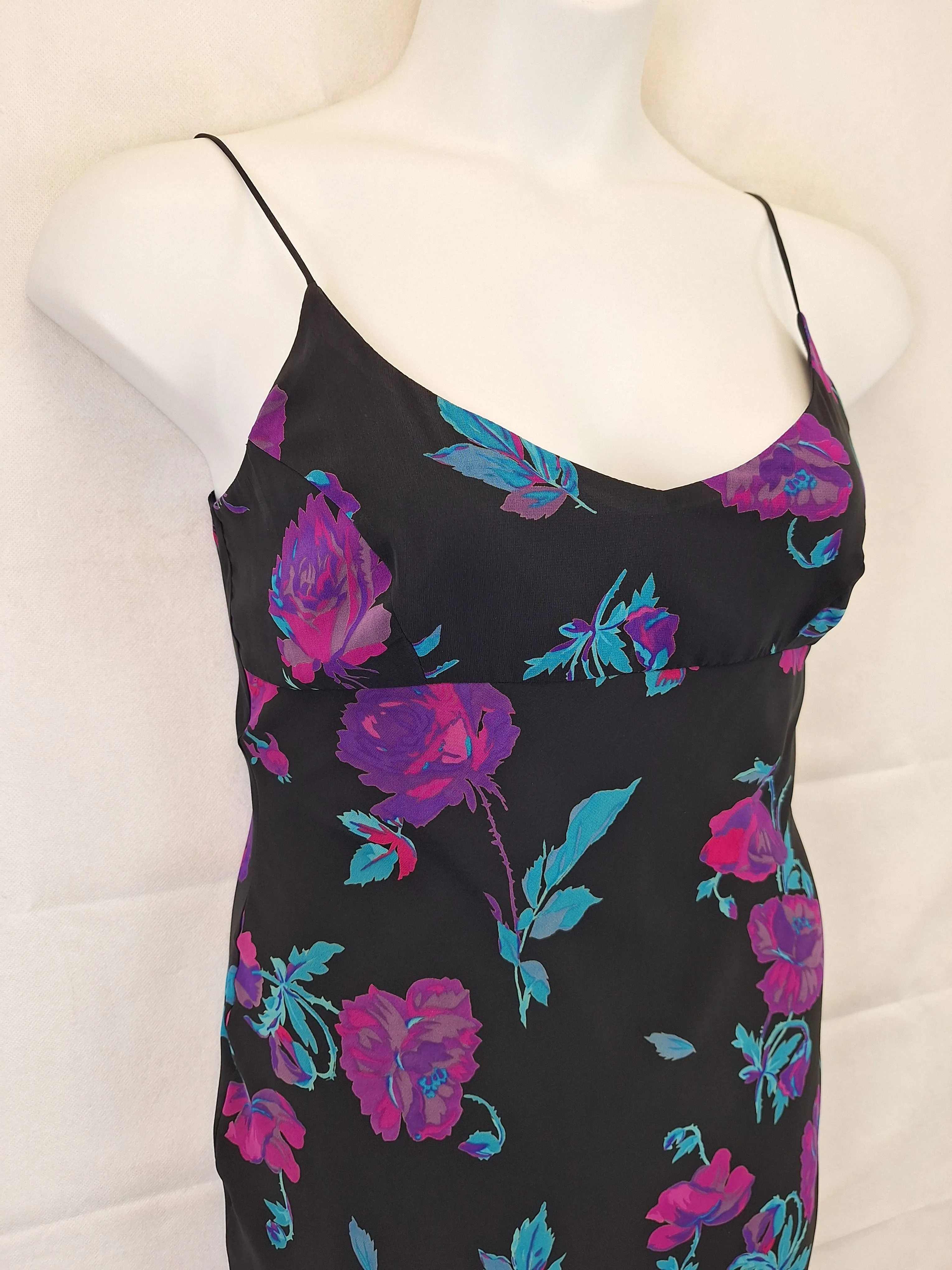 Assorted Brands Romantic Floral Cocktail Midi Dress Size 12