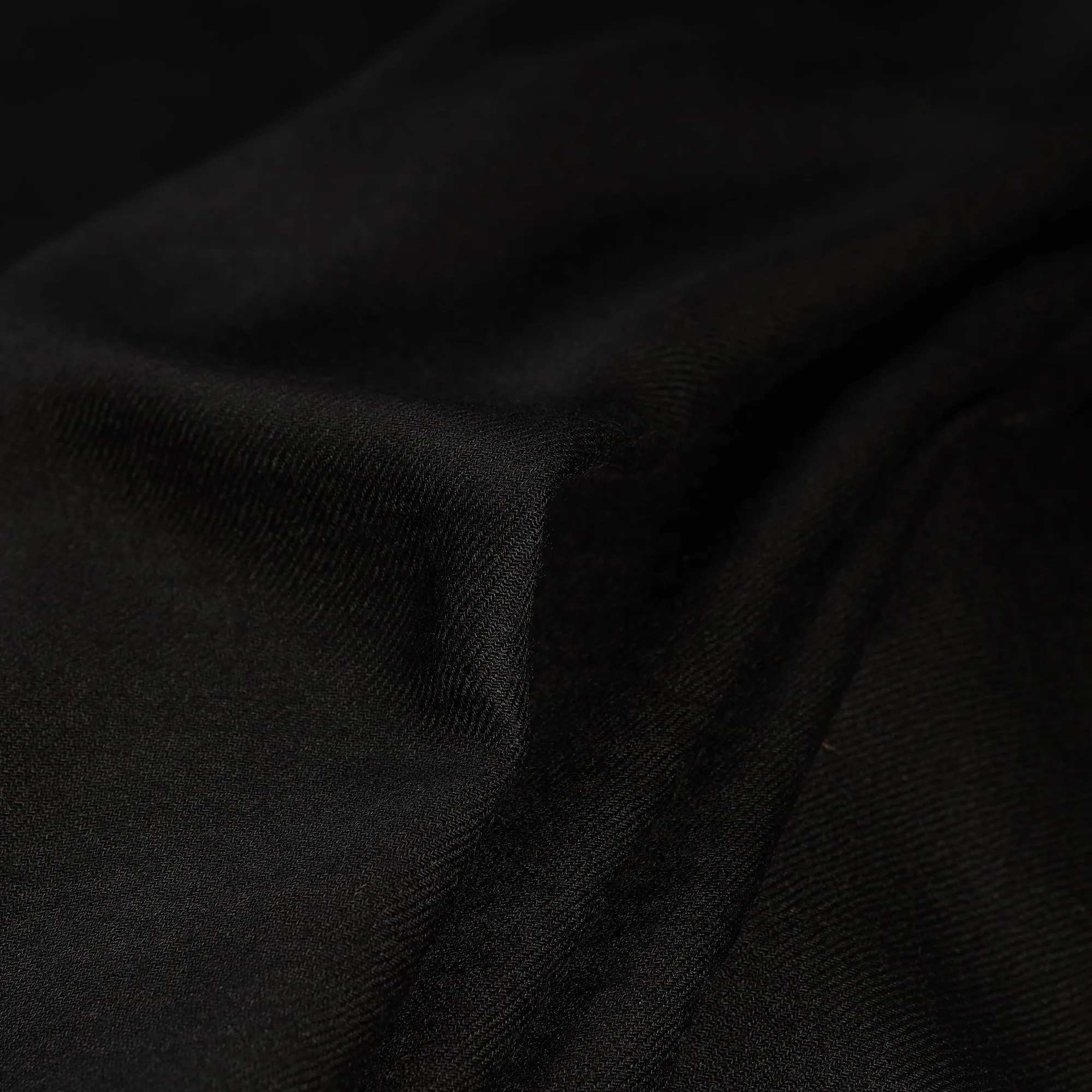 Black - Plain Merino Wool Fabric 02