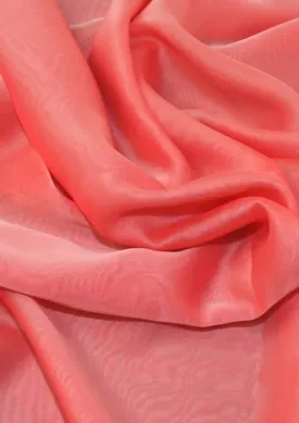 Cationic Chiffon Dress Fabric Vermilion Red Silky Touch Fashion 60" Dress, Sarong & Decoration