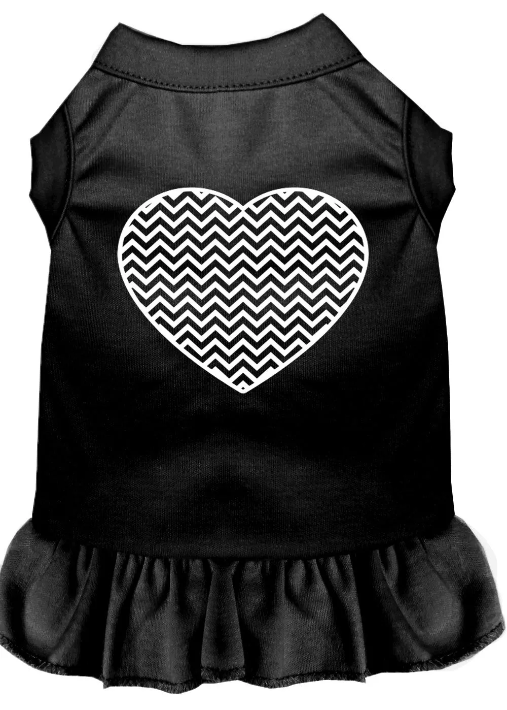 Chevron Heart Screen Print Dress Black Sm (10)