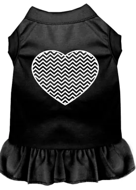 Chevron Heart Screen Print Dress Black Sm (10)