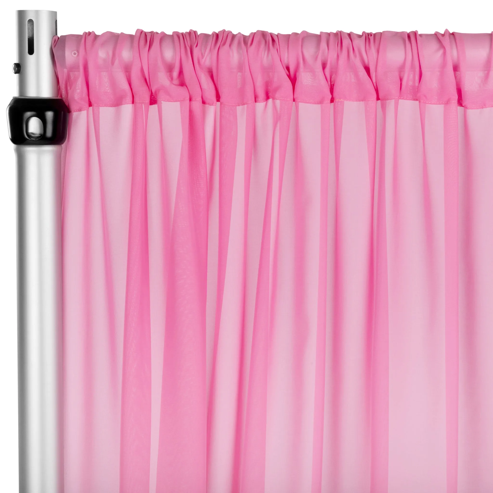 Chiffon Curtain Drape 12ft H x 58" W Panel - Pink