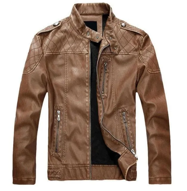 Classic Vintage Leather Jacket/PU Leather Bikers Jacket