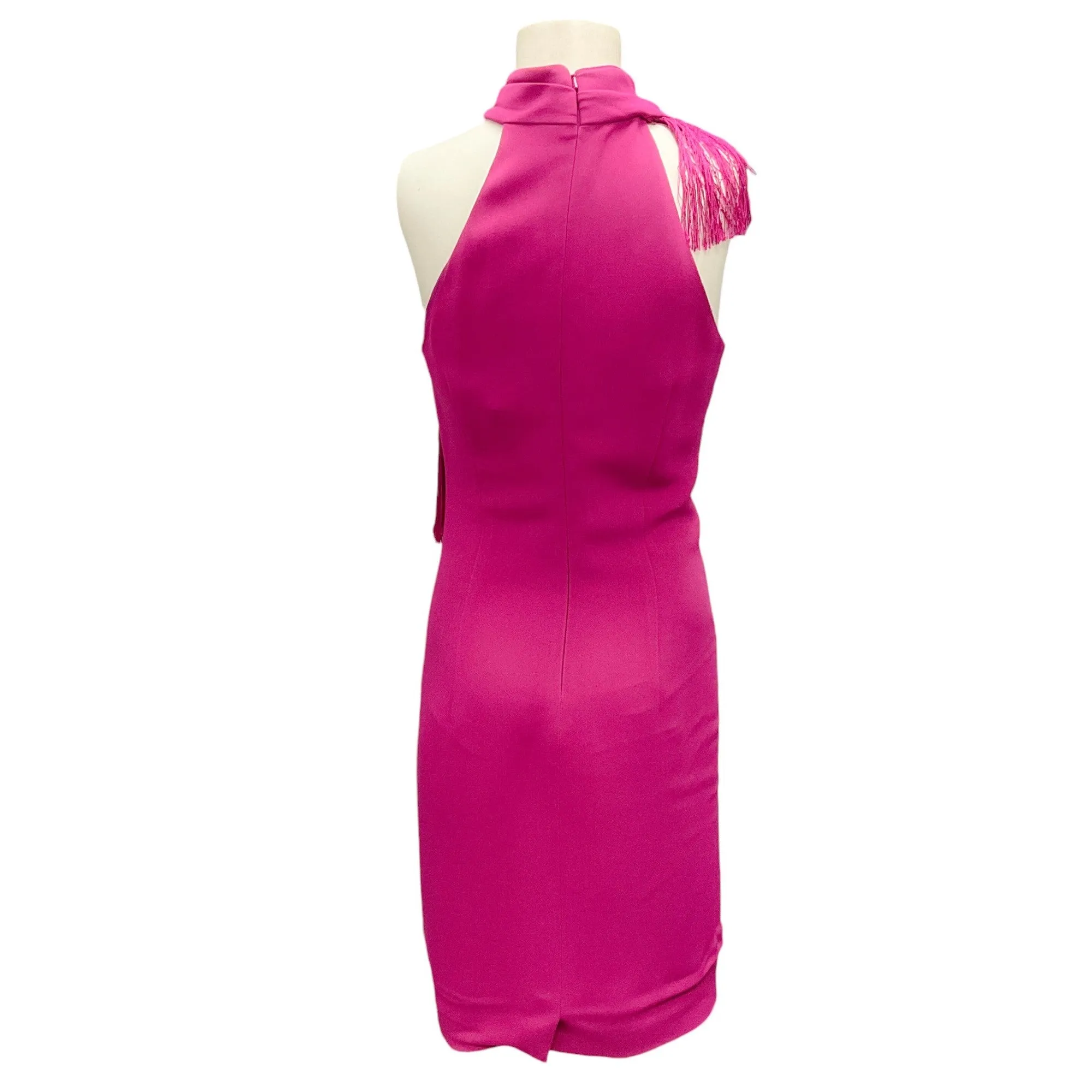 Cushnie et Ochs Magenta Fringed Cocktail Dress