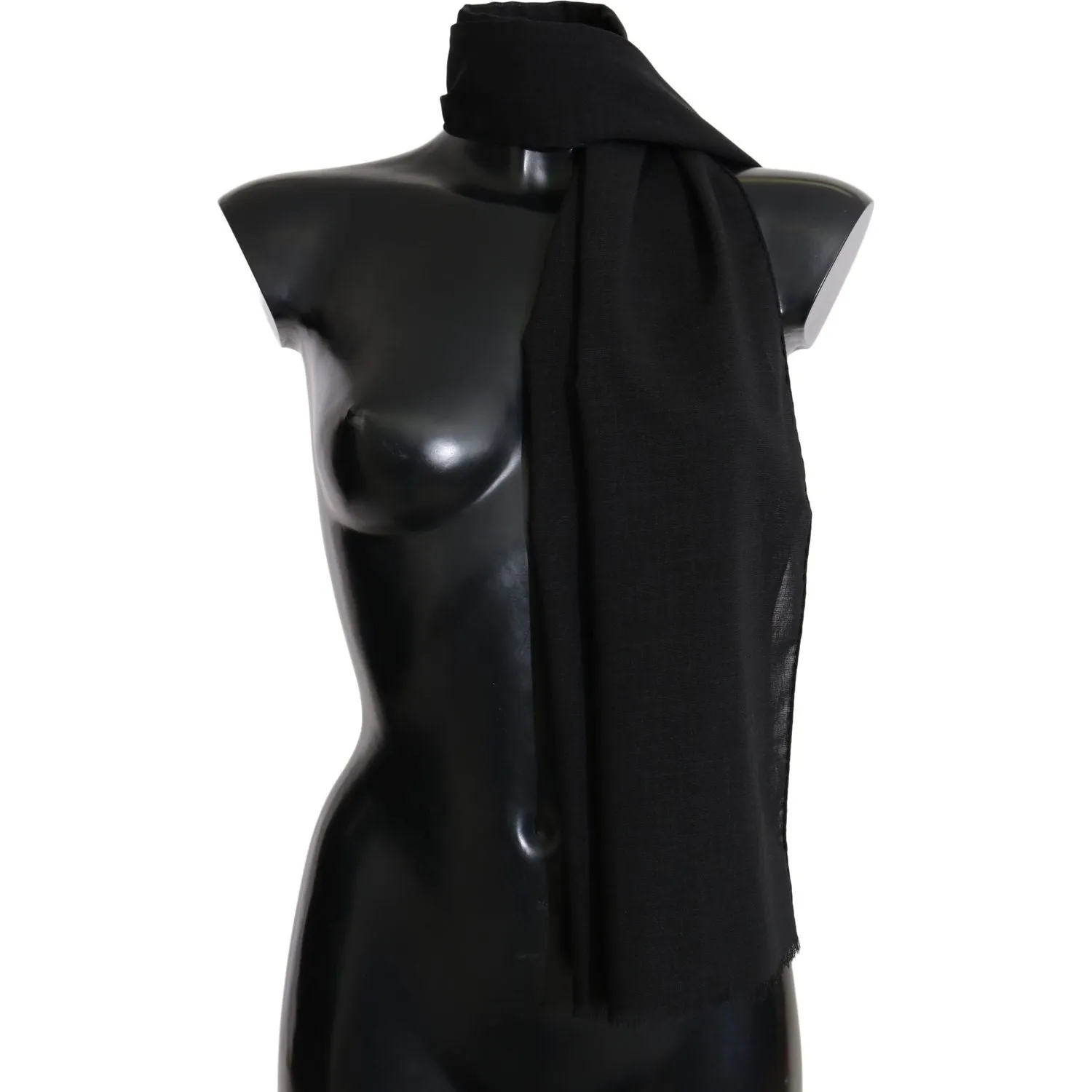 Dolce & Gabbana Elegant Black Wool Blend Scarf