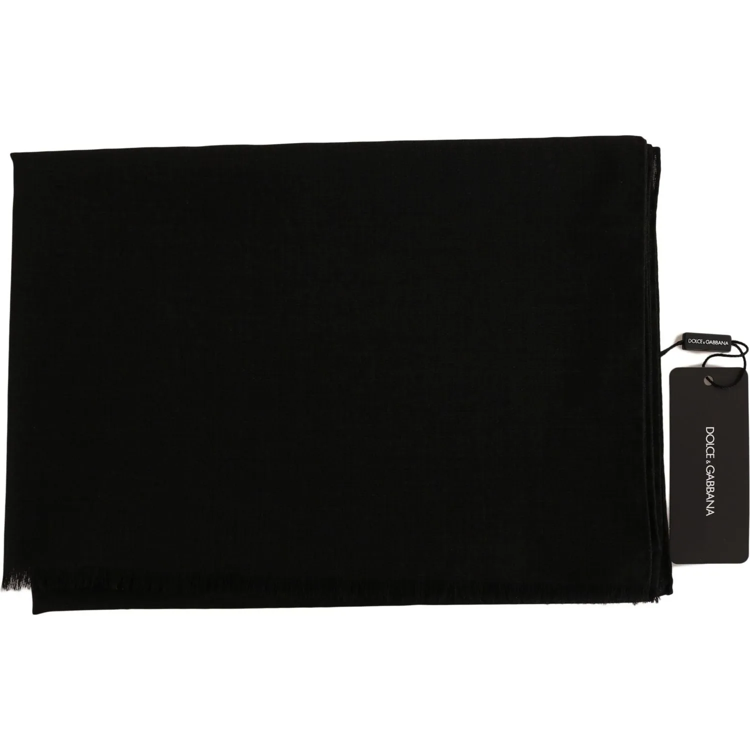 Dolce & Gabbana Elegant Black Wool Blend Scarf