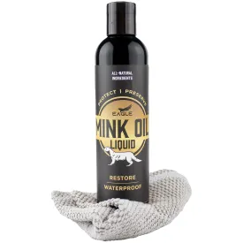 Eagle Mink Oil Leather Conditioner, 8oz - Includes Cloth Applicator, Softens, Preserves, Waterproofs Leather and Vinyl.