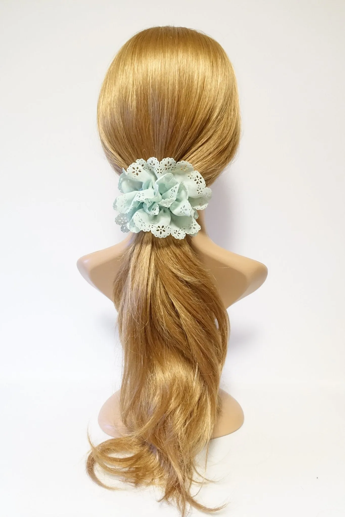 Floral Lace petal hair elastic edge chiffon scrunchies