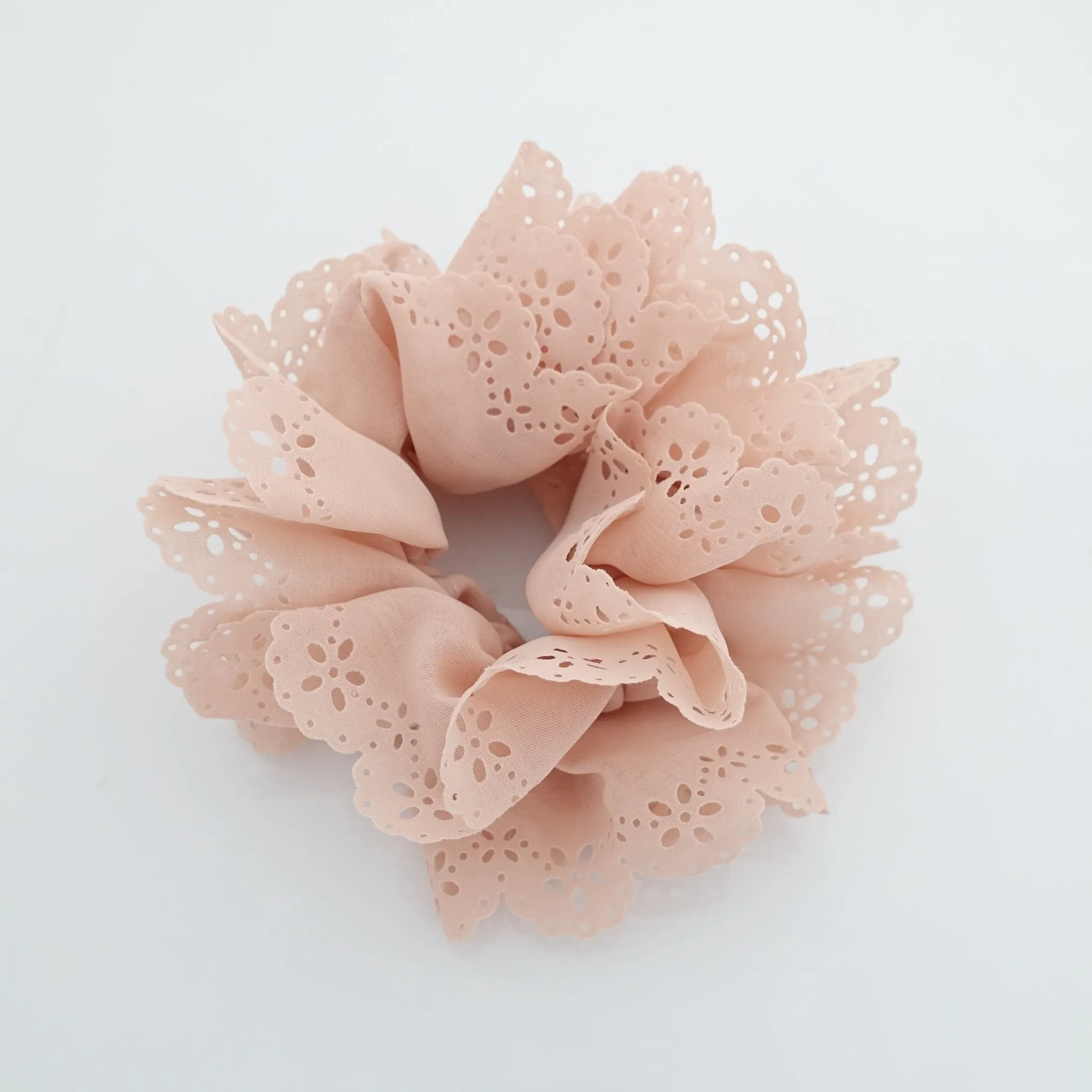 Floral Lace petal hair elastic edge chiffon scrunchies