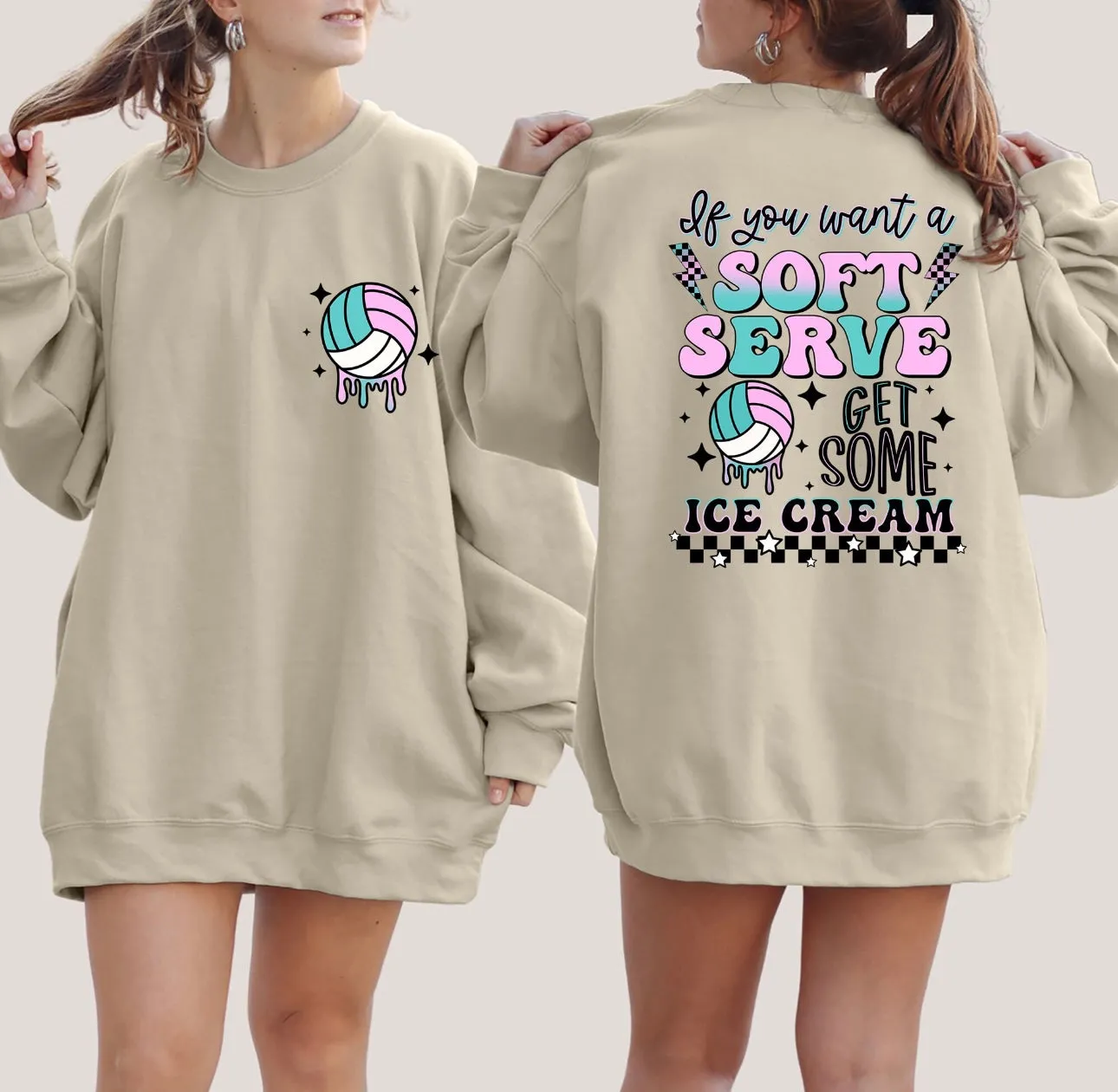 Funny Volleyball Crewneck Sweatshirt