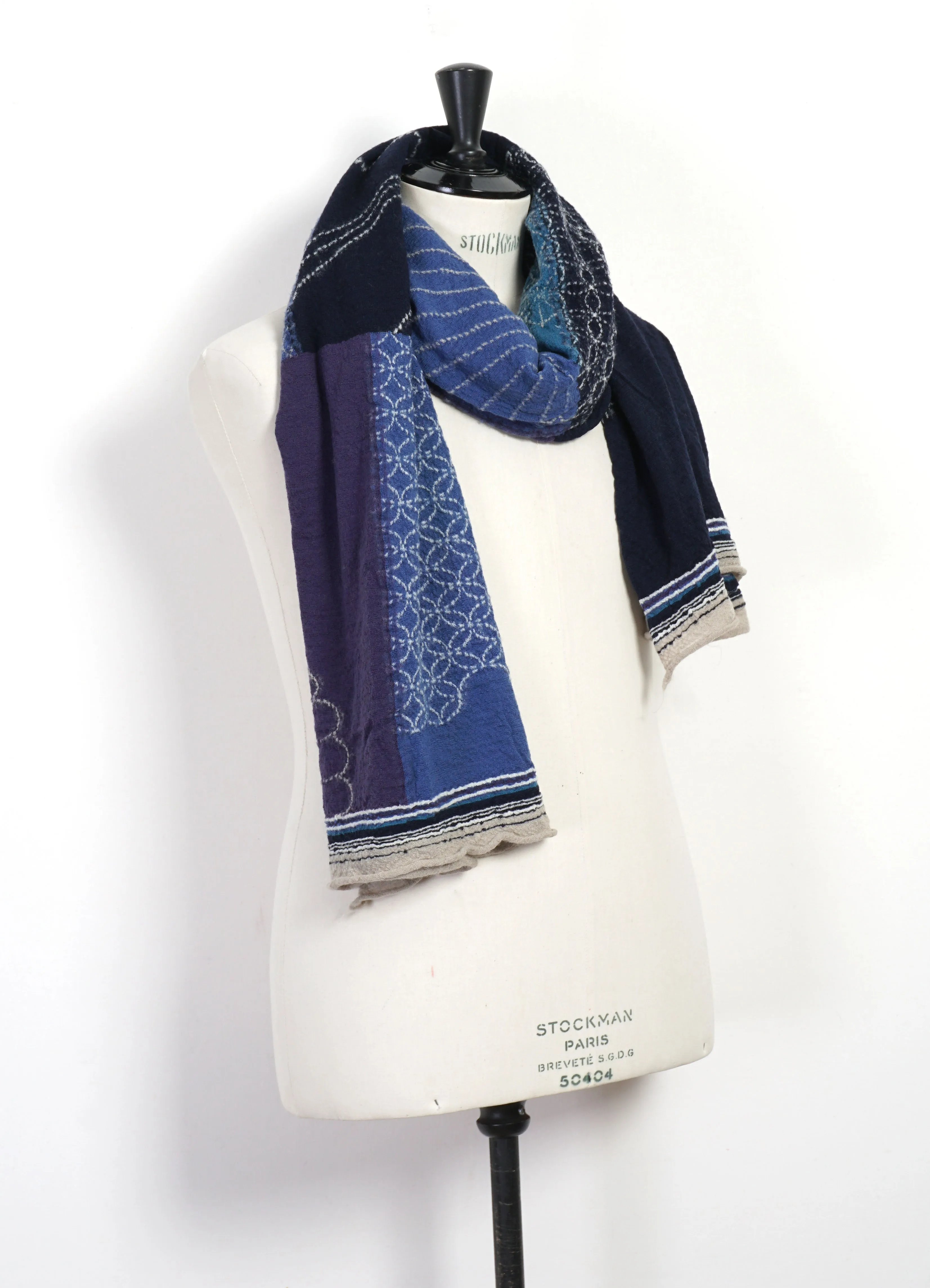 FUROSHIKI | Compressed Wool Scarf | Blue