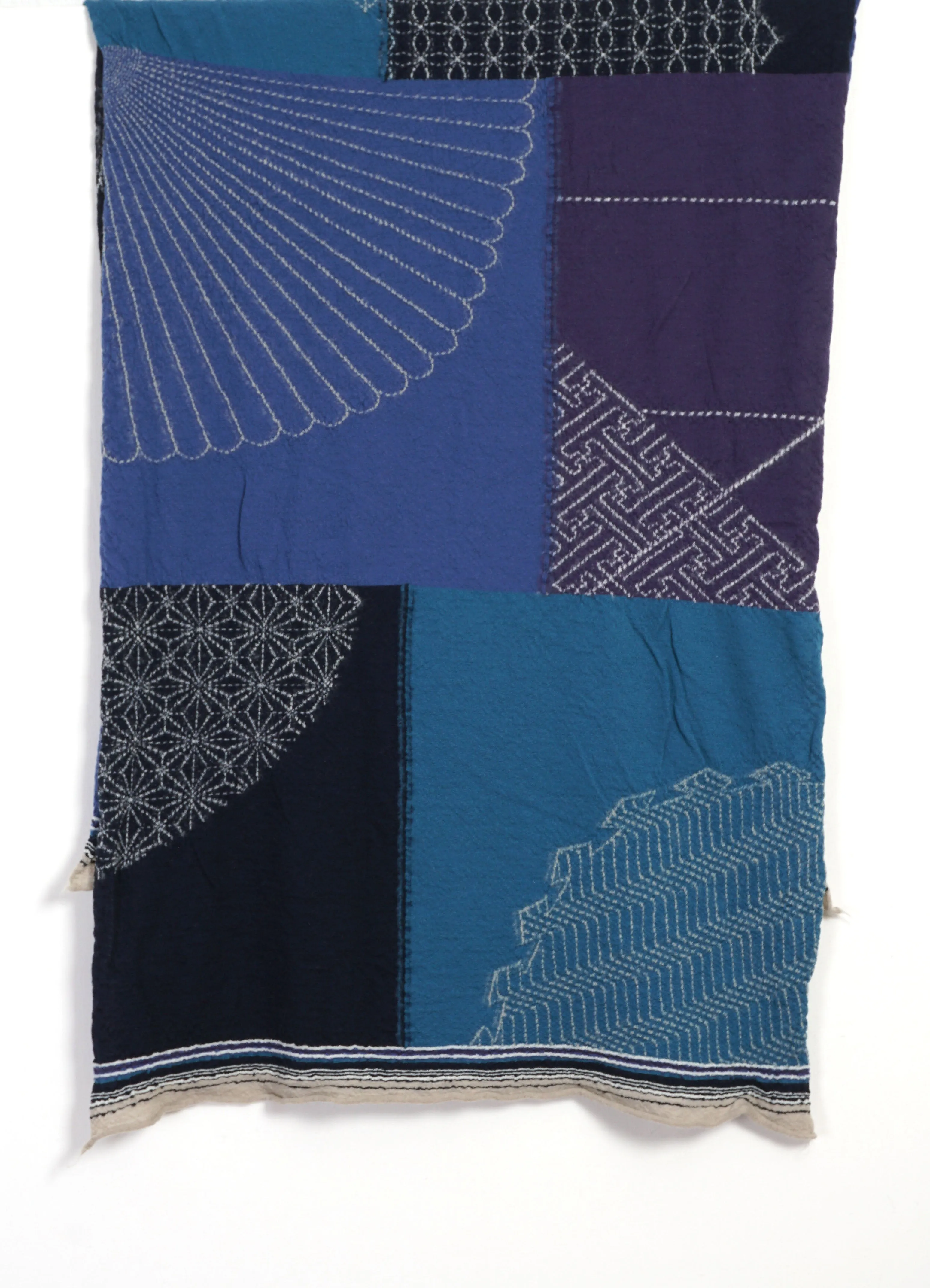 FUROSHIKI | Compressed Wool Scarf | Blue