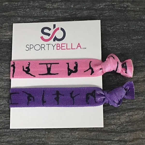 Gymnastics Hair Ties - Purple Pink