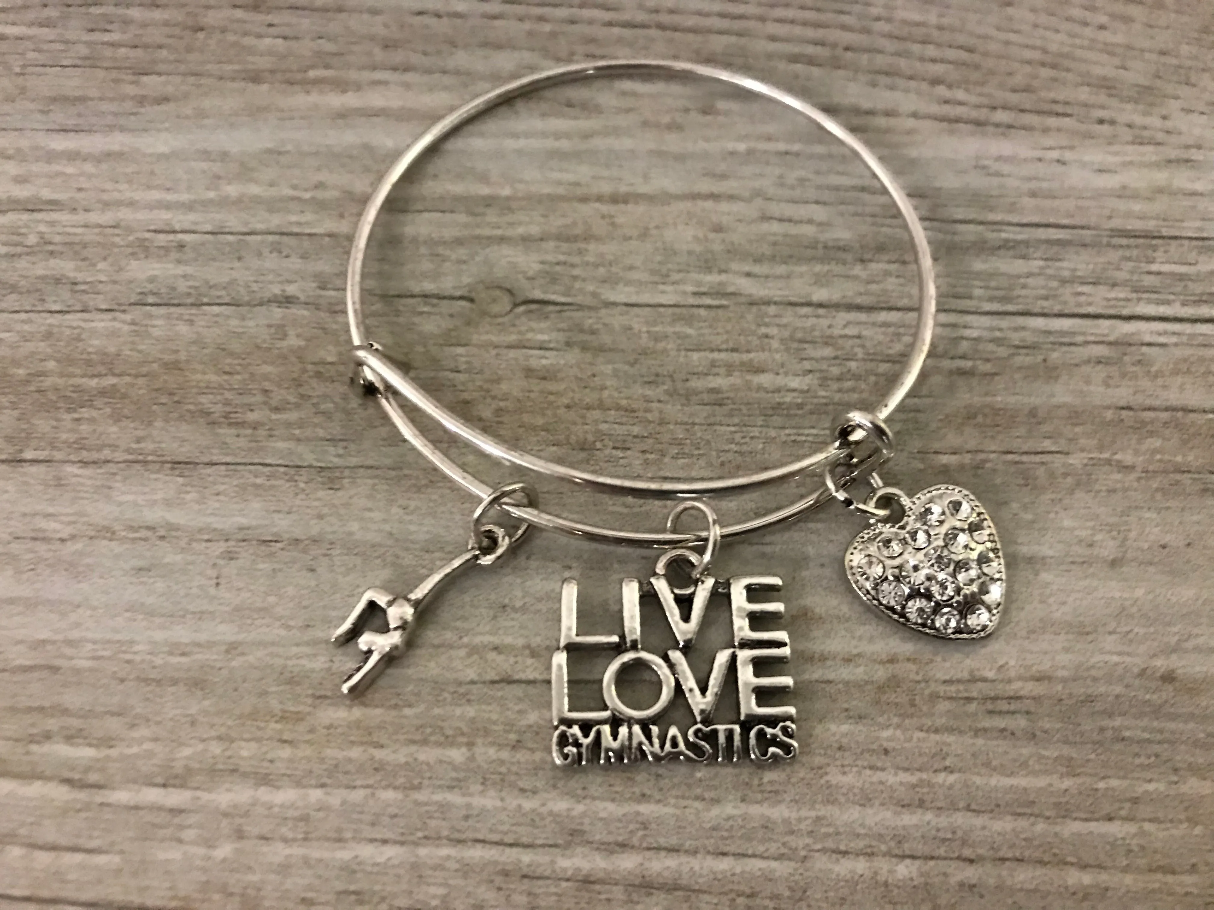 Gymnastics Live Love Bangle Bracelet