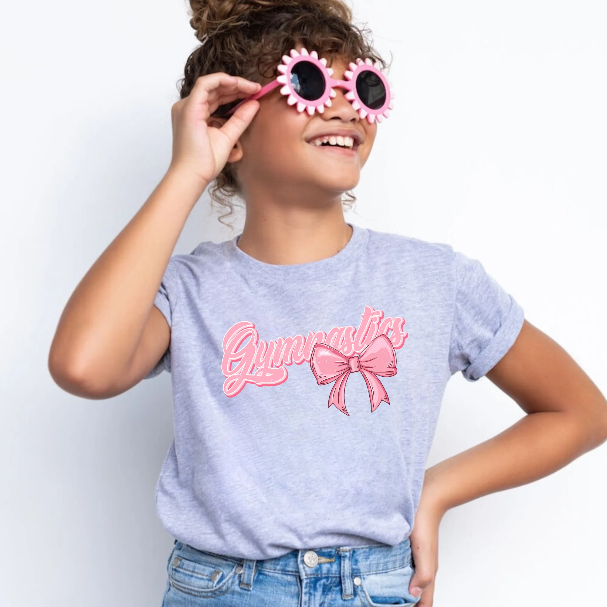 Gymnastics Pink Bow Shirt | Gymnastics Shirt for Girls