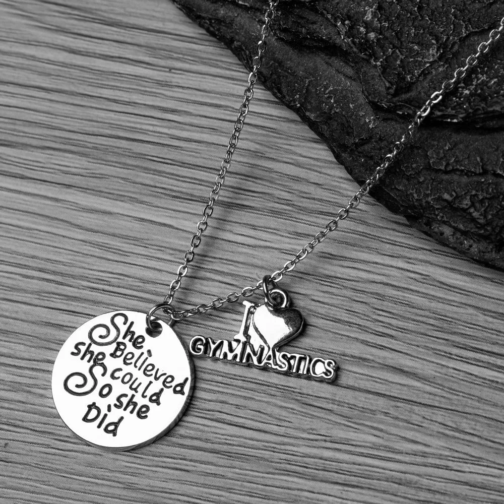 Gymnastics She Believed She Could So She Did Necklace