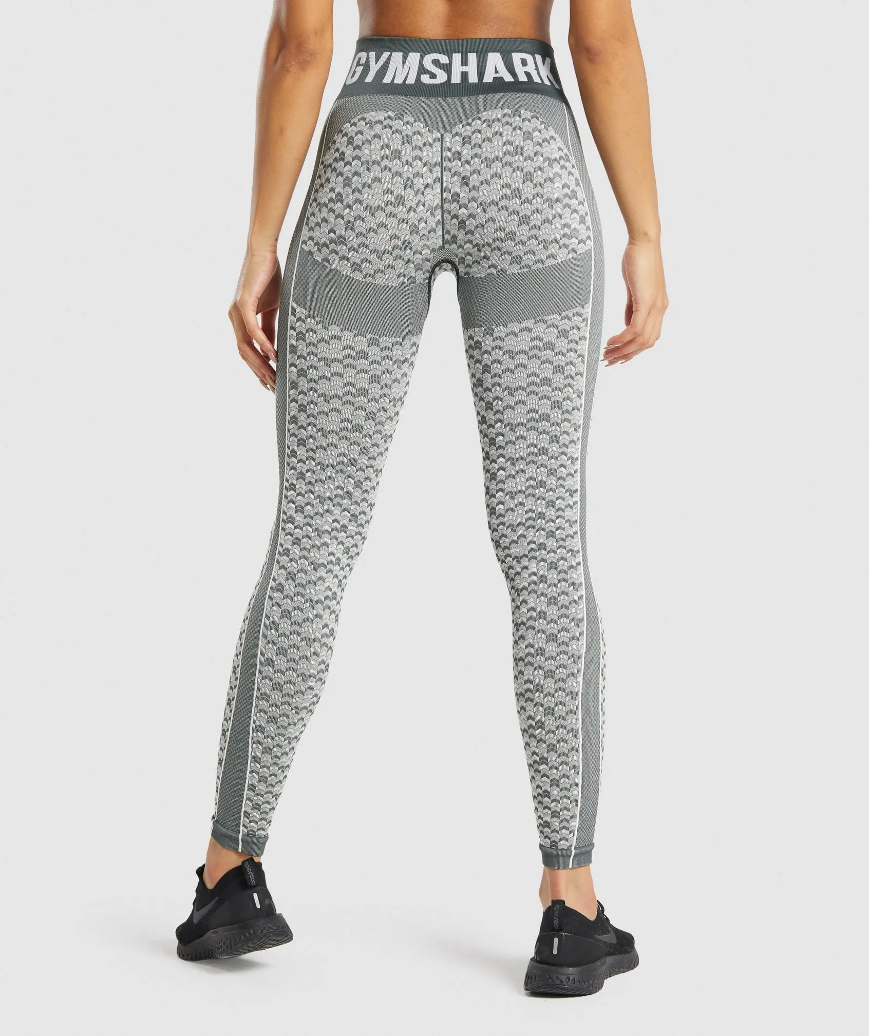 Gymshark WTFlex Seamless High Waisted Leggings - Chevron | Charcoal