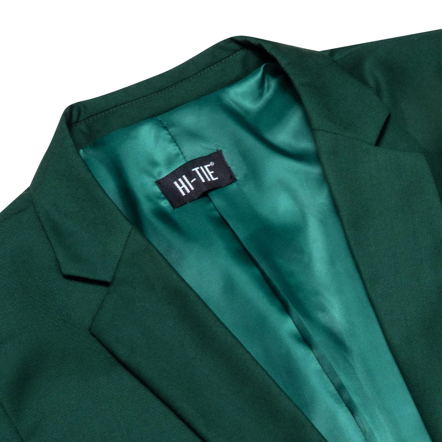 Hi-Tie Blazer Dark Green Men's Wedding Business Solid Top Men Suit