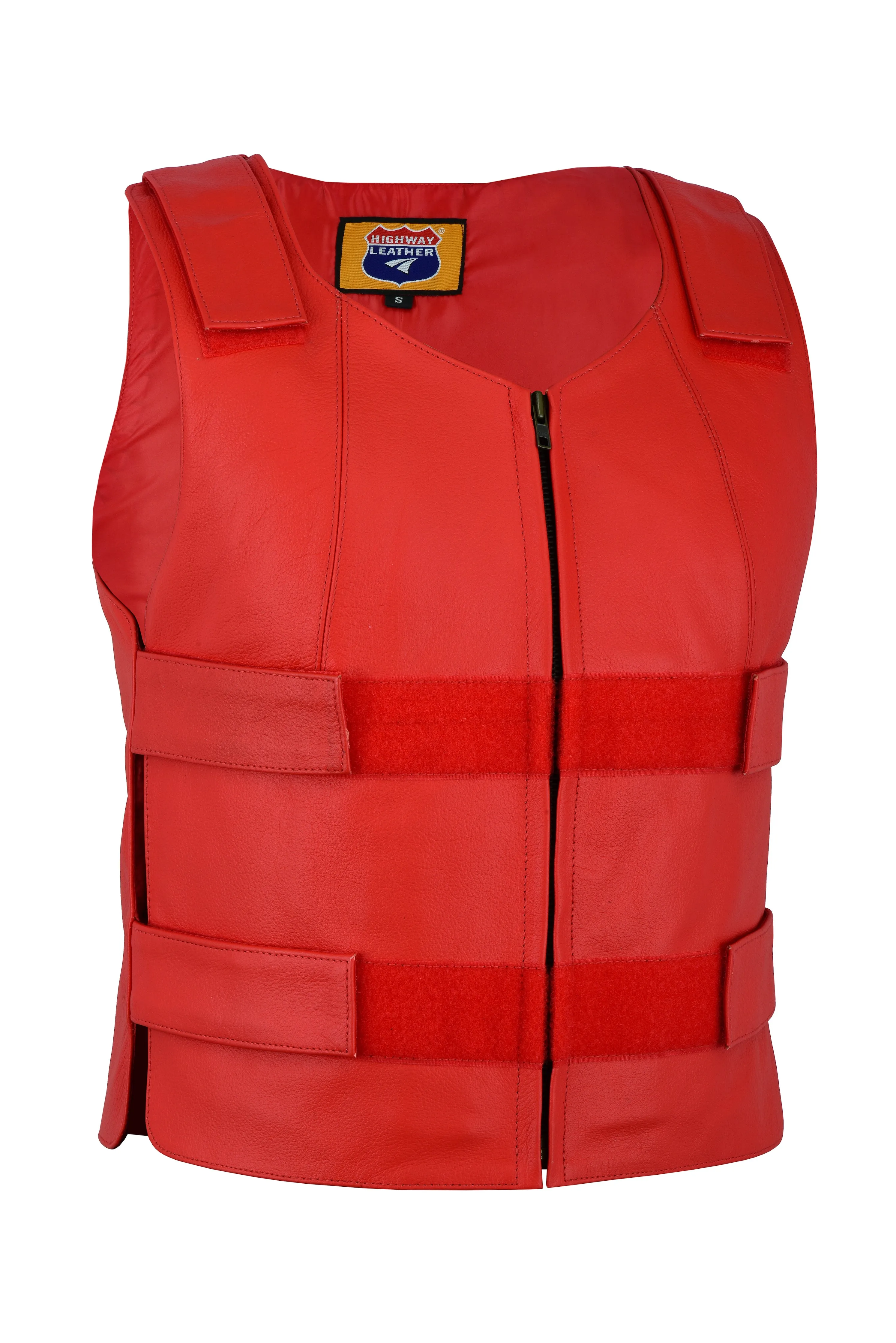 HL14945RED # 22 Ladies Red bulletproof style leather vest - Police vest Shade # 22