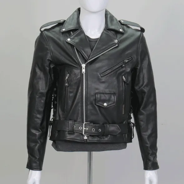 Hot Leathers JKM1002 Classic Men’s Motorcycle Leather Biker Jacket with Zip Out Lining