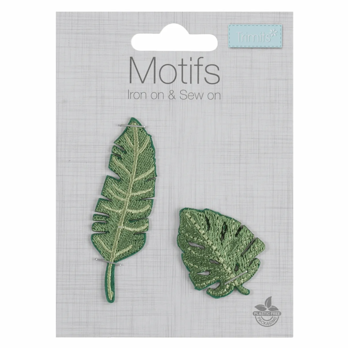 Iron-On/Sew On Motif Patch Leaves - Pack of 2