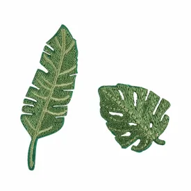 Iron-On/Sew On Motif Patch Leaves - Pack of 2