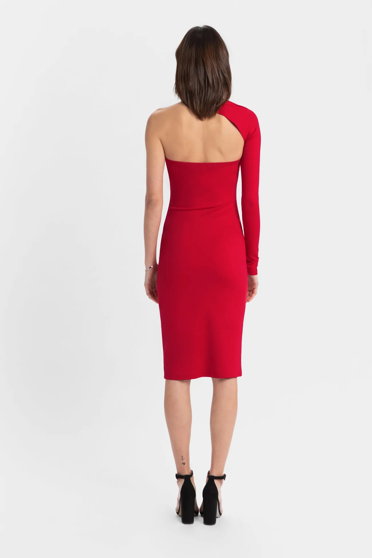 Manhattan One Shoulder Midi Dress