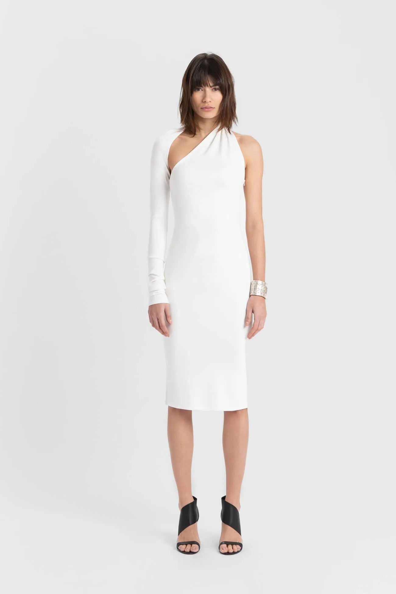 Manhattan One Shoulder Midi Dress