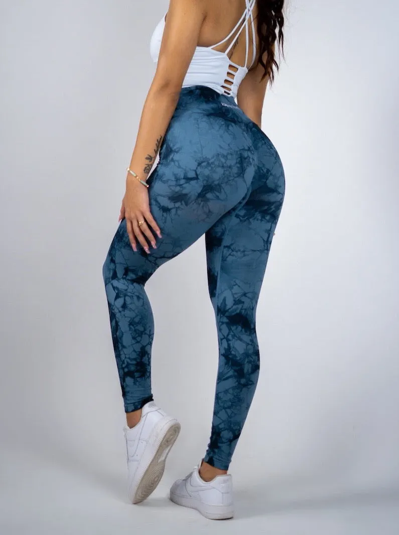 Marble Leggings in Navy Blue