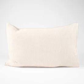 Marina Reversible Pillowcase Set - Natural w' Natural Stripe