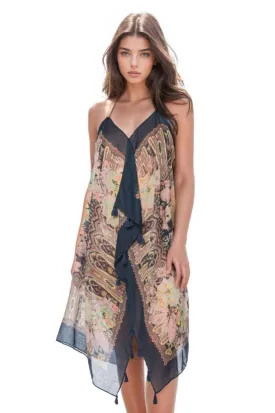 Maxi Tassel Sundress Coverup in Rio Blooms Prints