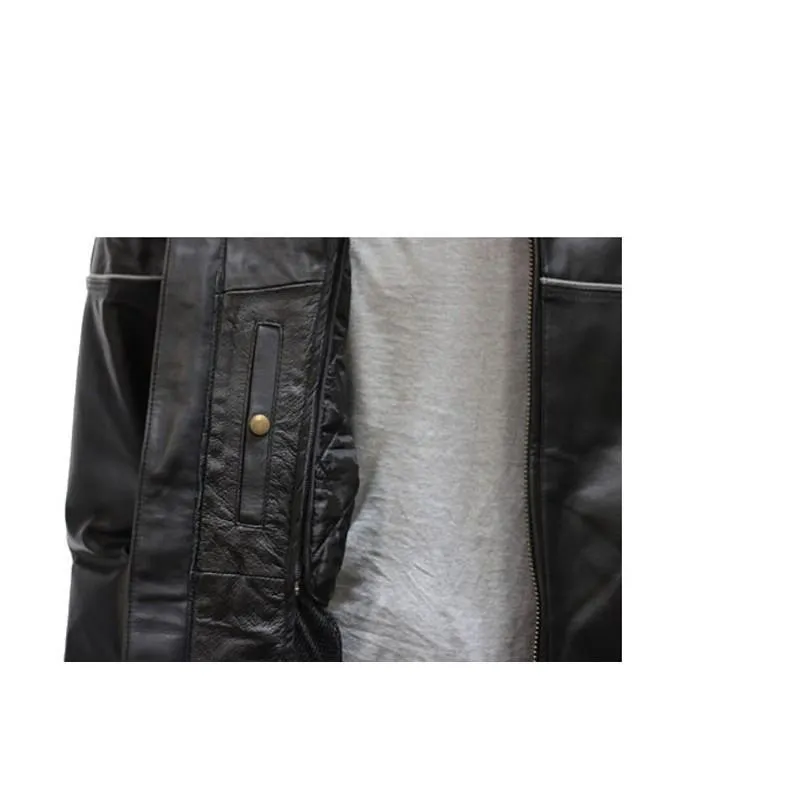 Men's Cowhide Leather Jacket, MJ790-SS-DL