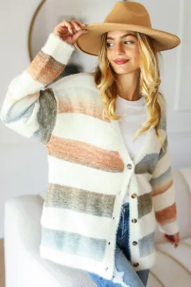 Perrin Fuzzy Sweater Cardigan