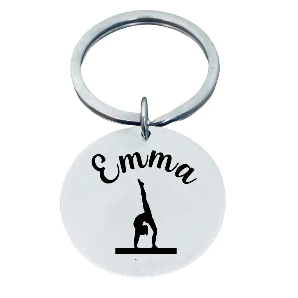 Personalized Engraved Gymnastics Keychain - Pick Style