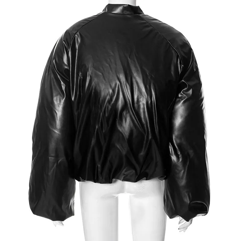 Pre Order:  Vegan Leather Cotton Fill Jacket