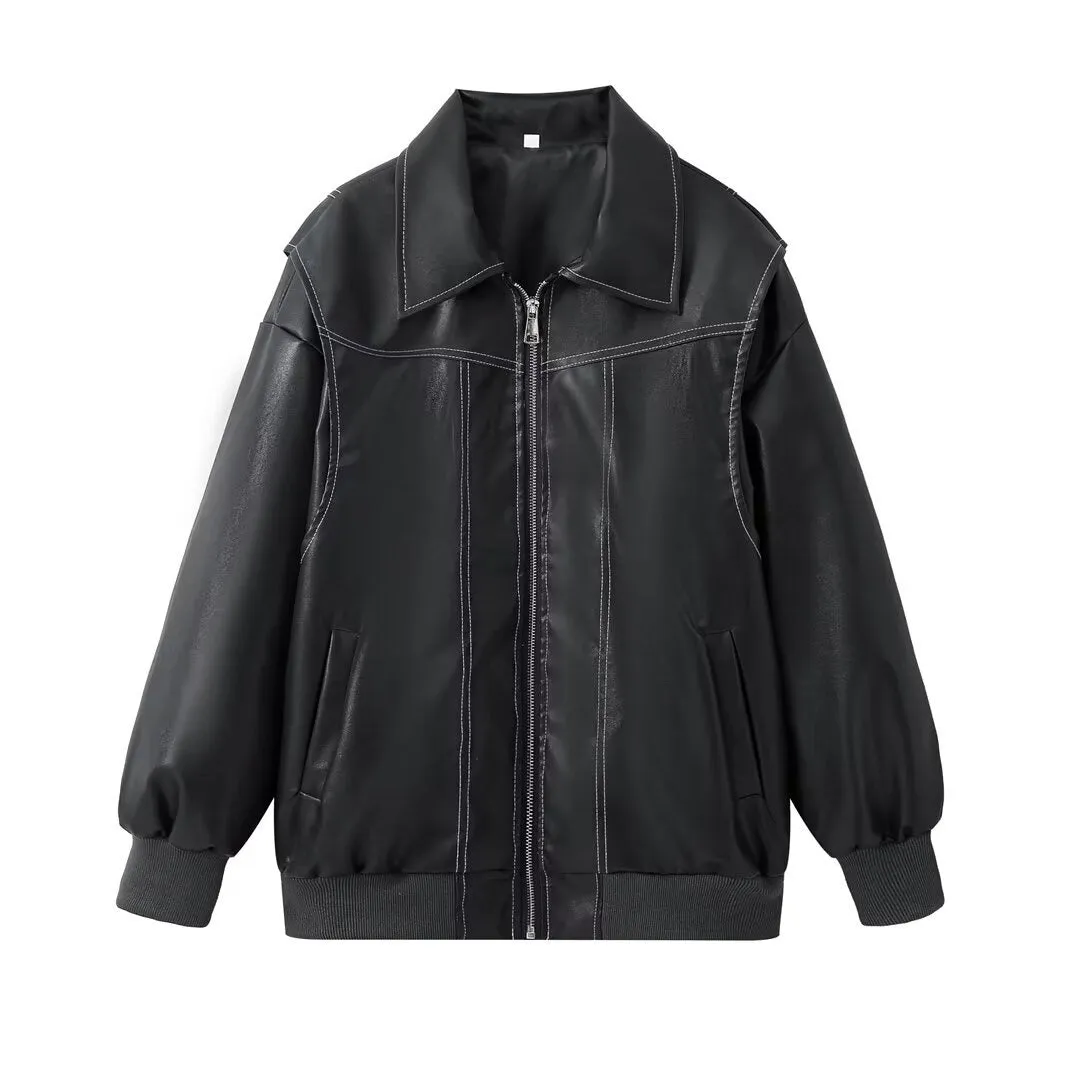 Pre Order:  Zip-Up Vegan Leather Jacket