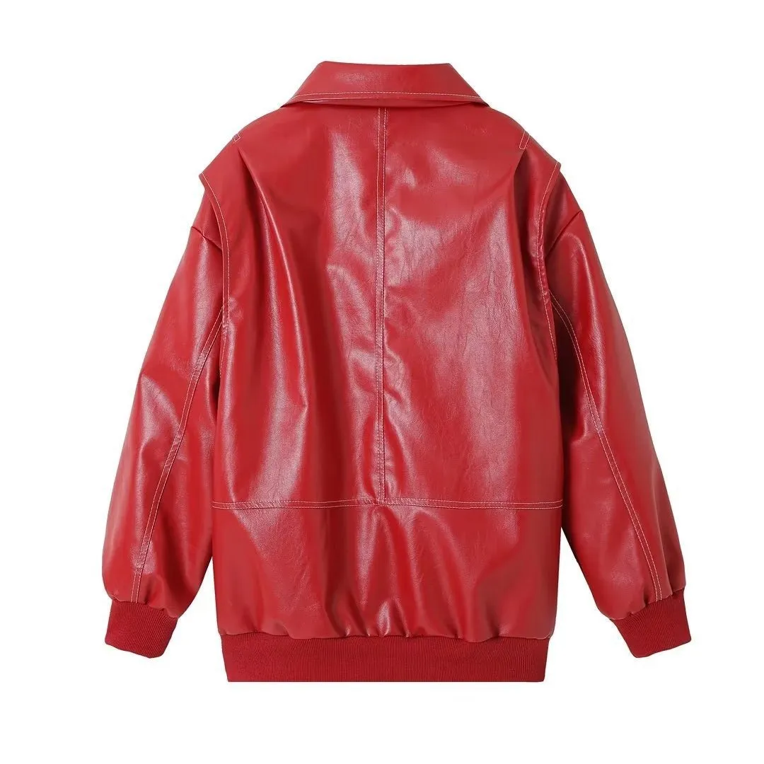 Pre Order:  Zip-Up Vegan Leather Jacket