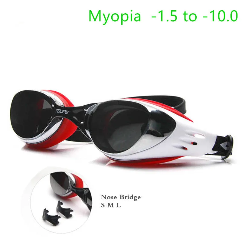 Prescription Summer  Women  Swimming Goggles Myopia Nose  Swim  Pool Anti-Fog HD Silicone Diopter Diving Glasses  For Men