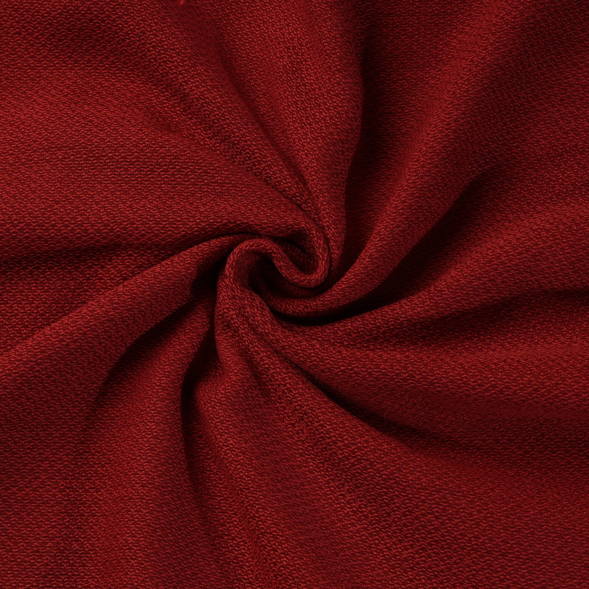 Red - Kumaun Handwoven Pure Merino Woolen Fabric 12