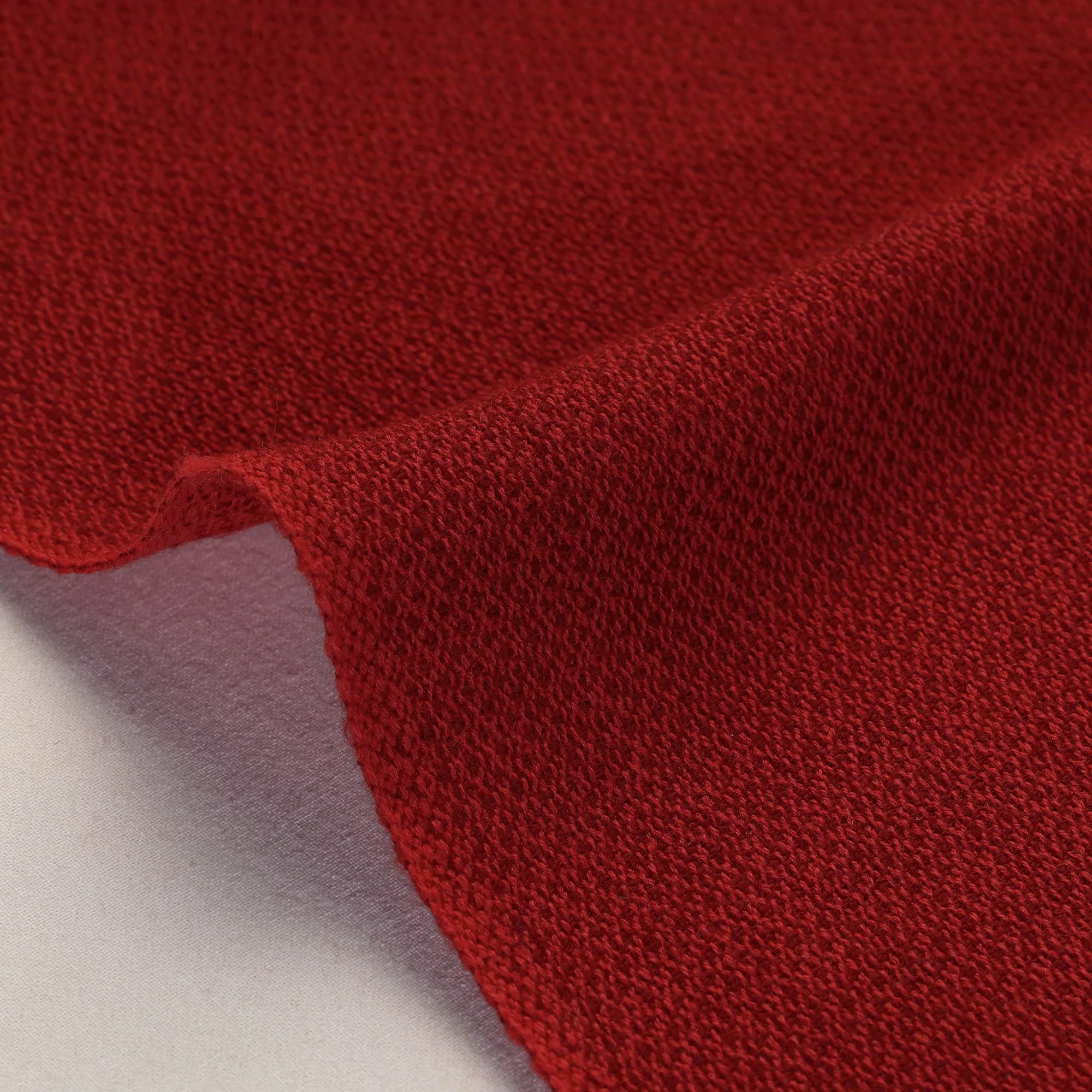 Red - Kumaun Handwoven Pure Merino Woolen Fabric 12