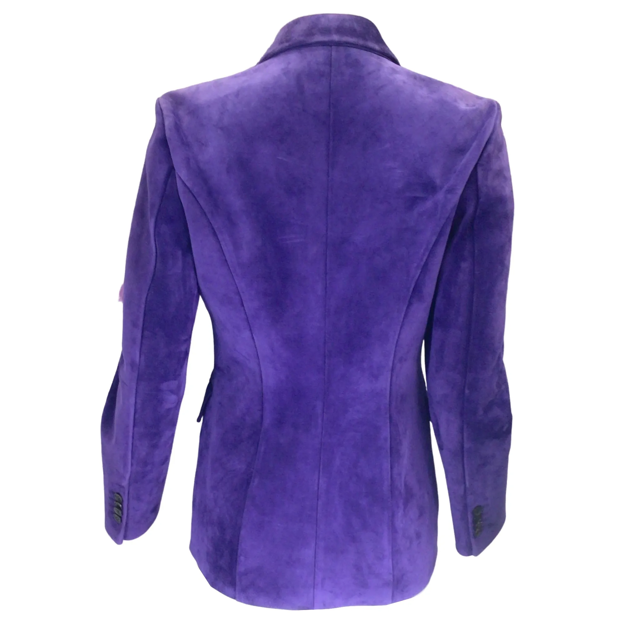 Salvatore Ferragamo Purple Suede Calfskin Blazer