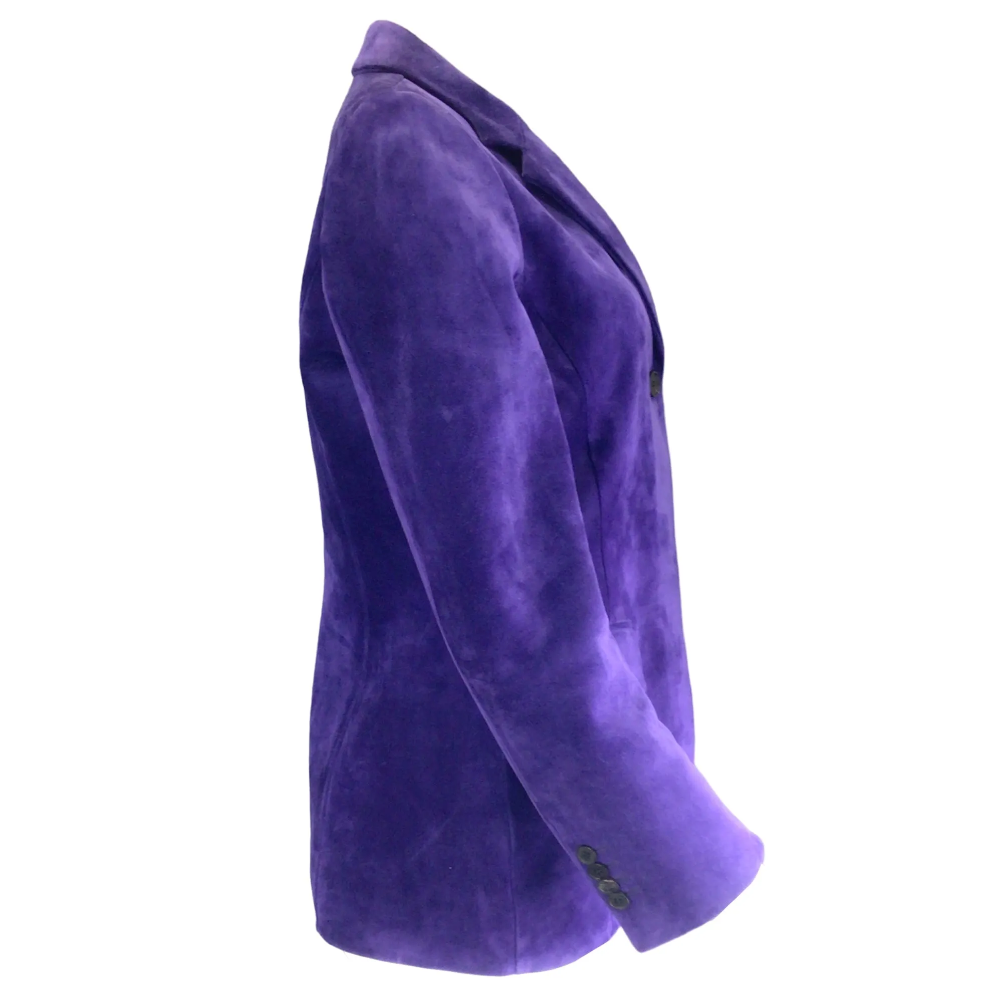 Salvatore Ferragamo Purple Suede Calfskin Blazer