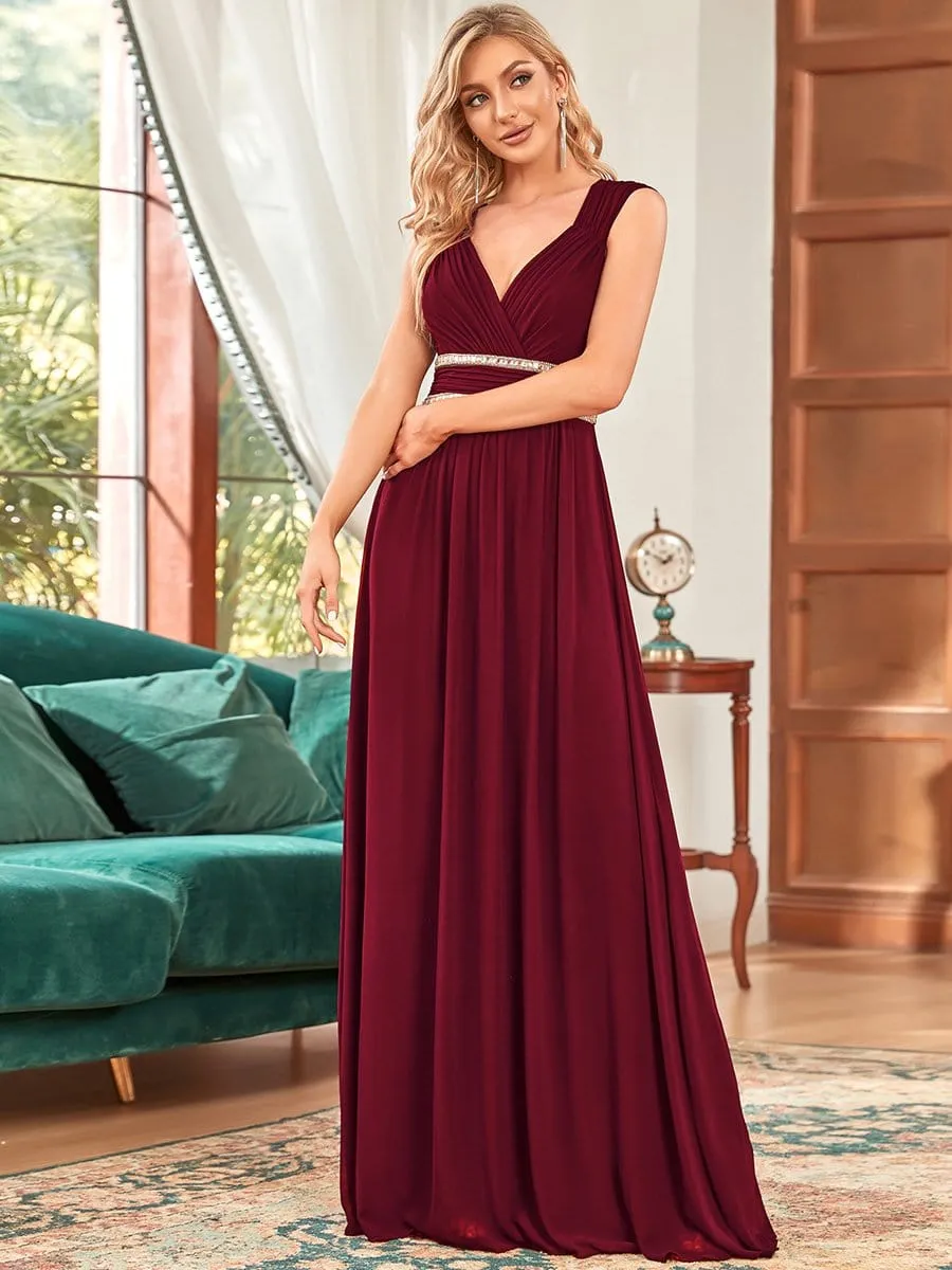 Sleeveless Grecian Style Bridesmaid Dress for Women