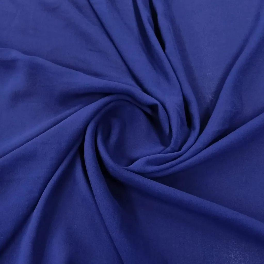 Solid Navy Blue Color Plain Georgette Fabric