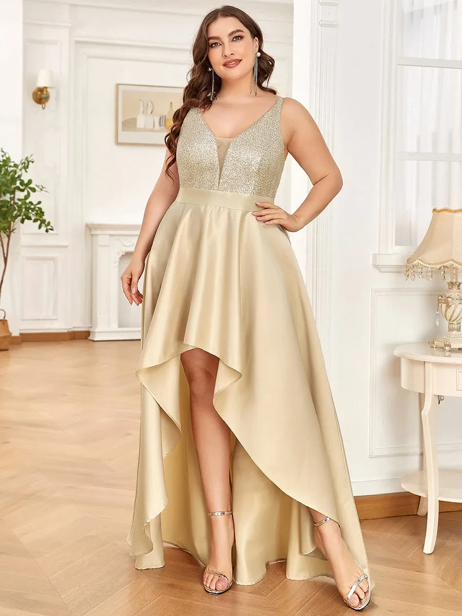 Sparkly Bodice High Low Prom Dresses for Women