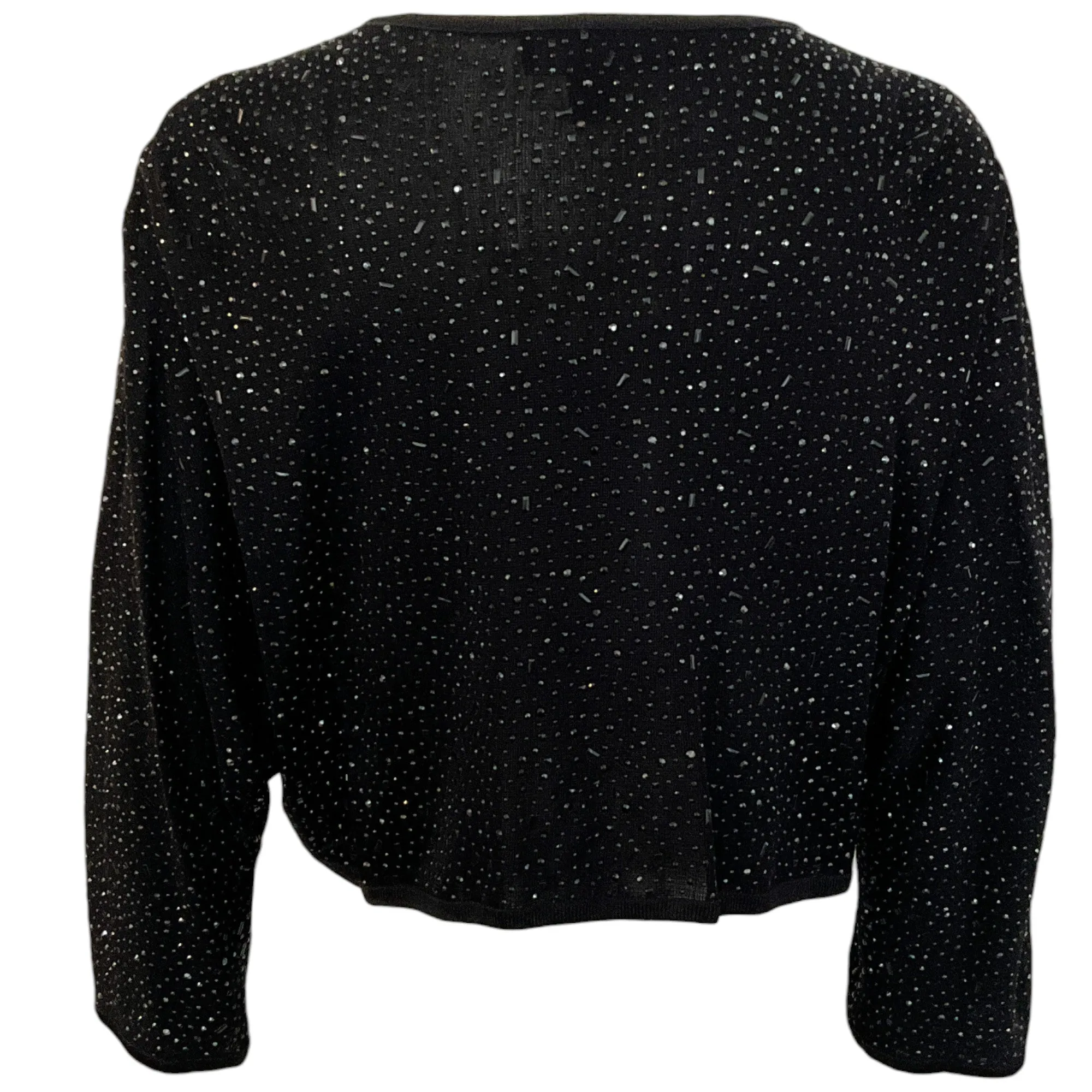 St. John Black Shimmer Open Cardigan