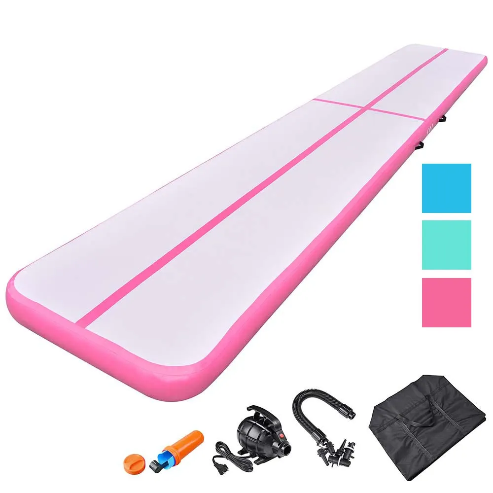 TheLAShop 20 ft Air Gymnastics Mat Track with Pump 6" Thick